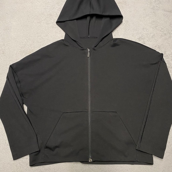 lululemon athletica Tops - Lululemon Minimal Hoodie Womens 4 Black Full Zip Pockets Pockets Casual